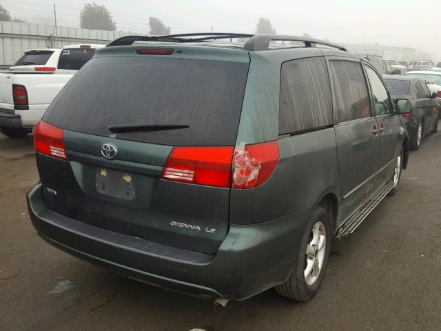 5TDZA23C74S083323 - 2004 TOYOTA SIENNA CE GREEN photo 4