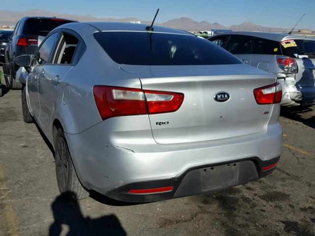 KNADM4A33E6338385 - 2014 KIA RIO LX SILVER photo 3