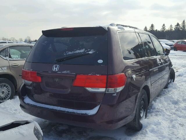 5FNRL38429B500330 - 2009 HONDA ODYSSEY EX MAROON photo 4