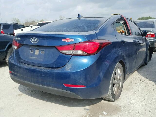 KMHDH4AEXFU226216 - 2015 HYUNDAI ELANTRA SE BLUE photo 4