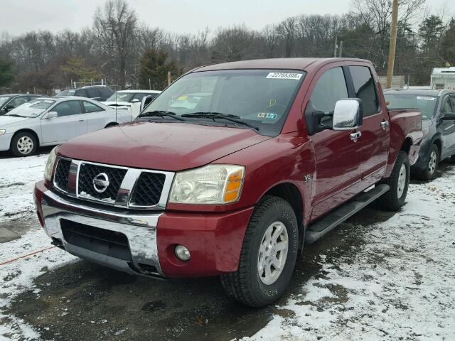 1N6AA07B94N552059 - 2004 NISSAN TITAN XE RED photo 2