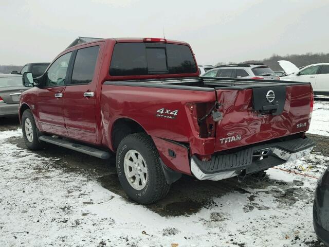 1N6AA07B94N552059 - 2004 NISSAN TITAN XE RED photo 3