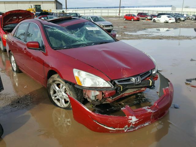 1HGCM567X7A127525 - 2007 HONDA ACCORD EX RED photo 1