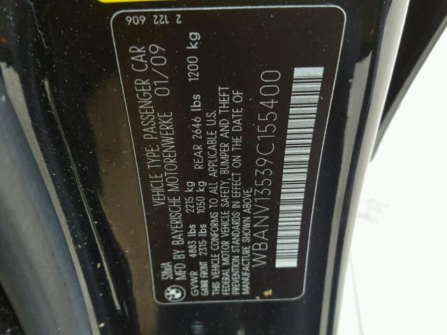 WBANV13539C155400 - 2009 BMW 528 XI GRAY photo 10
