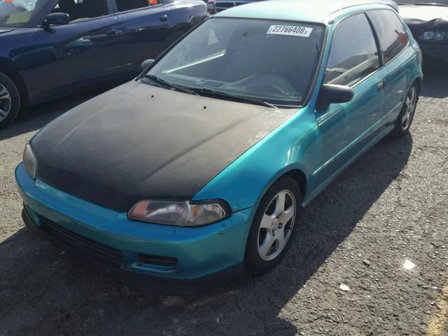 2HGEH2376RH519289 - 1994 HONDA CIVIC VX TEAL photo 2