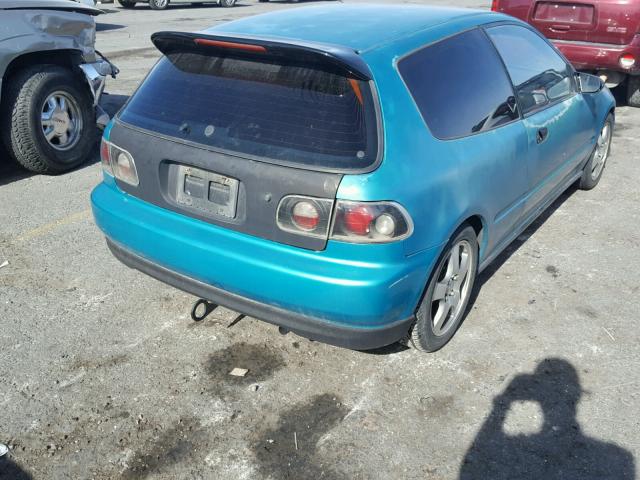 2HGEH2376RH519289 - 1994 HONDA CIVIC VX TEAL photo 4