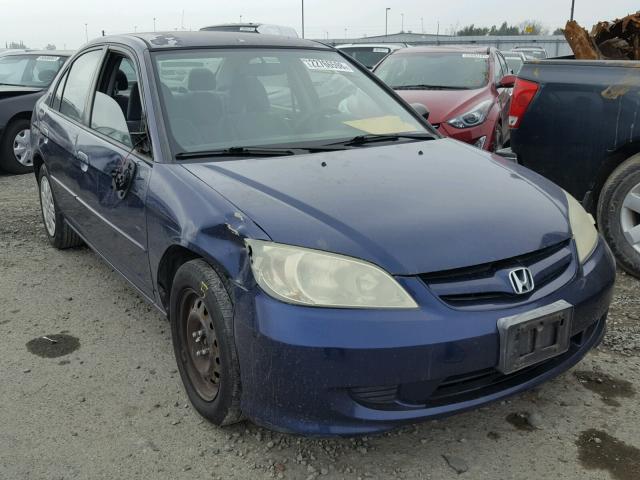 2HGES16534H557075 - 2004 HONDA CIVIC LX BLUE photo 1