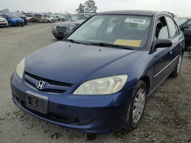 2HGES16534H557075 - 2004 HONDA CIVIC LX BLUE photo 2