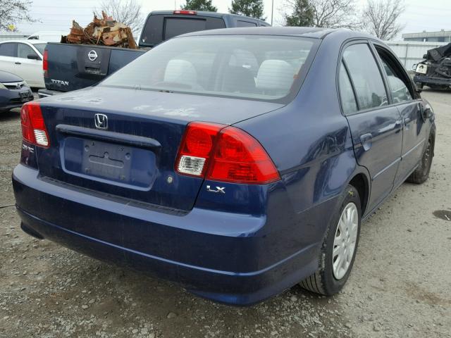 2HGES16534H557075 - 2004 HONDA CIVIC LX BLUE photo 4