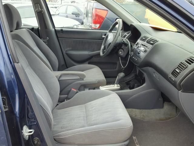 2HGES16534H557075 - 2004 HONDA CIVIC LX BLUE photo 5