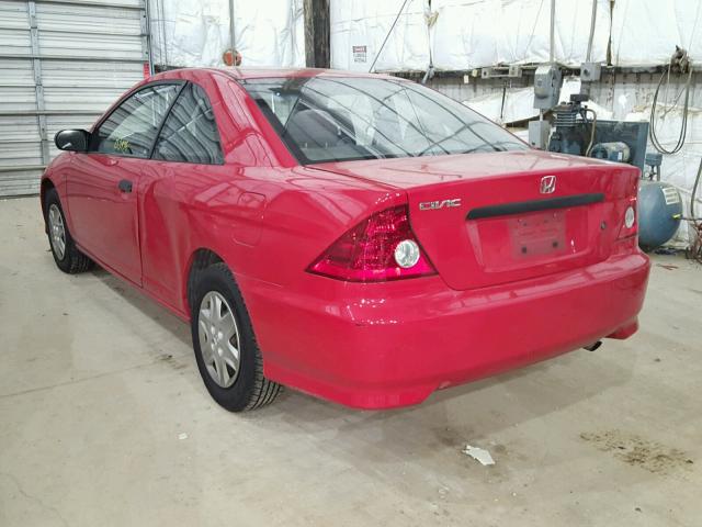 1HGEM22155L015239 - 2005 HONDA CIVIC DX V RED photo 3