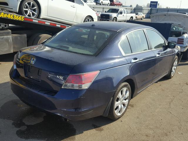 1HGCP36878A063496 - 2008 HONDA ACCORD EXL BLUE photo 4