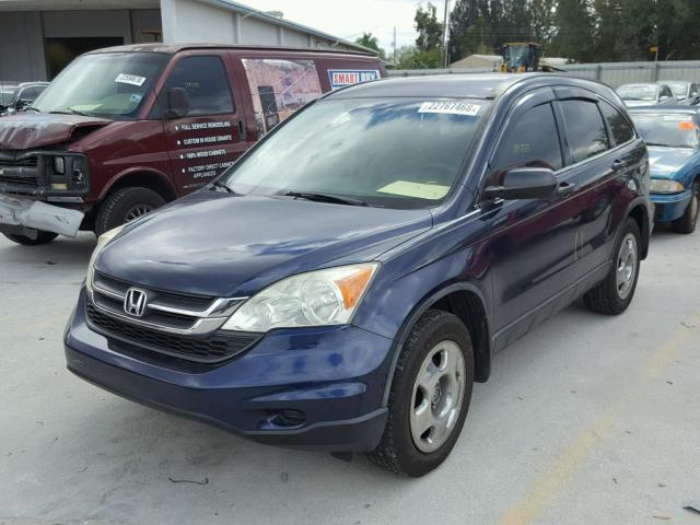 5J6RE3H33AL040172 - 2010 HONDA CR-V LX BLUE photo 2