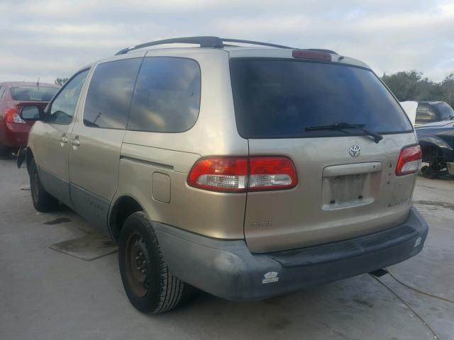 4T3ZF19C82U484412 - 2002 TOYOTA SIENNA CE TAN photo 3