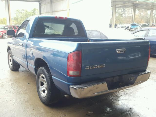 1D7HA16K12J200645 - 2002 DODGE RAM 1500 BLUE photo 3