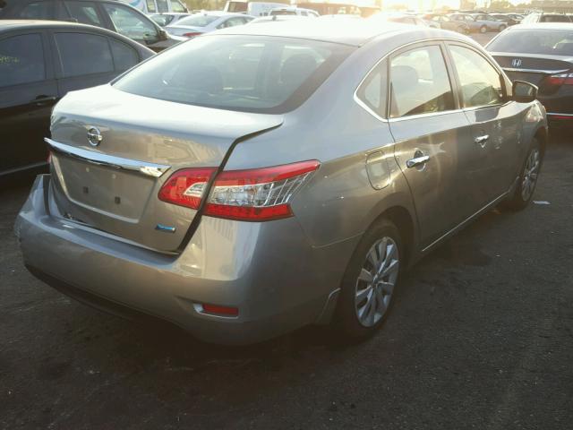 3N1AB7AP7EL690023 - 2014 NISSAN SENTRA S SILVER photo 4