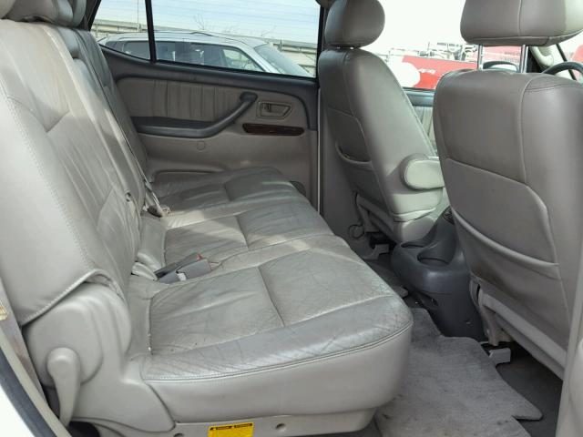 5TDBT48A64S228902 - 2004 TOYOTA SEQUOIA LI WHITE photo 6