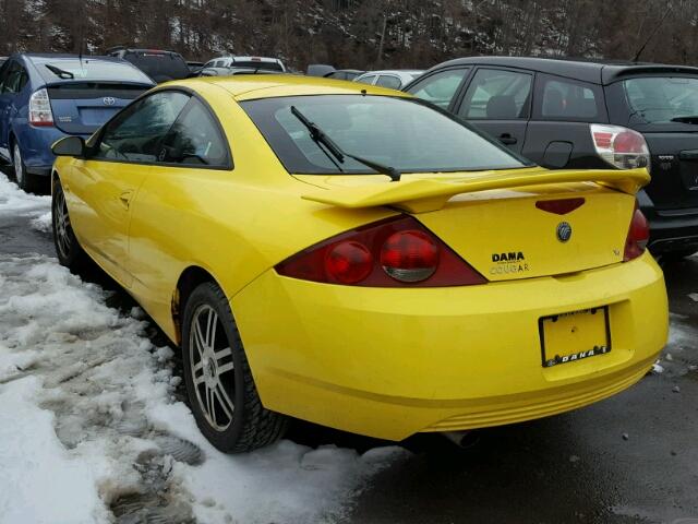 1ZWHT61LX15615951 - 2001 MERCURY COUGAR V6 YELLOW photo 3