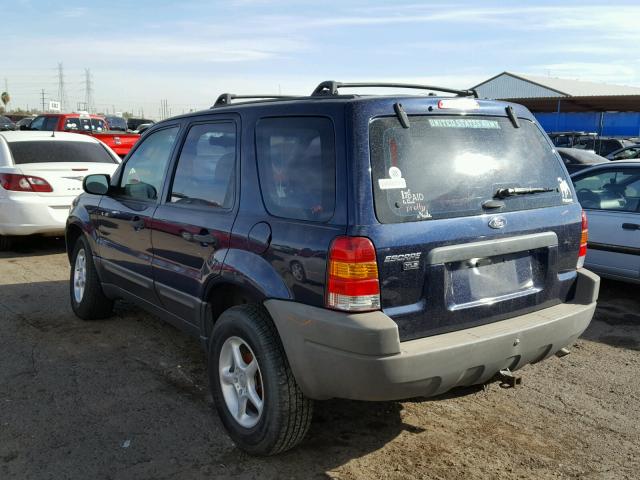 1FMYU92123KB03376 - 2003 FORD ESCAPE XLS BLUE photo 3