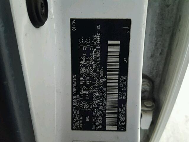 JTLKT324264065228 - 2006 TOYOTA SCION XB 白色 照片 10