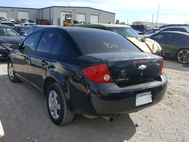 1G1AK55F167833016 - 2006 CHEVROLET COBALT LS BLACK photo 3