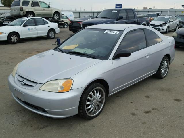 1HGEM22563L078821 - 2003 HONDA CIVIC LX SILVER photo 2