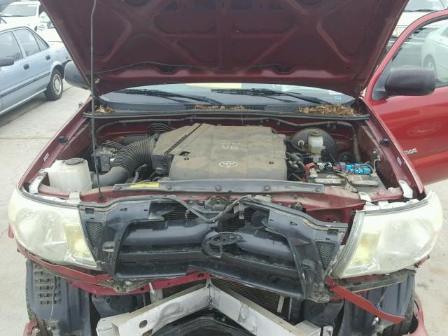 5TEKU72N17Z424439 - 2007 TOYOTA TACOMA DOU RED photo 7