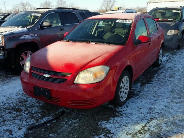 1G1AT58H697177815 - 2009 CHEVROLET COBALT LT RED photo 2