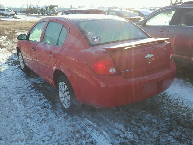 1G1AT58H697177815 - 2009 CHEVROLET COBALT LT RED photo 3