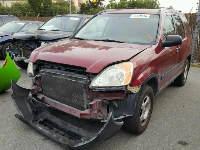 JHLRD78442C034099 - 2002 HONDA CR-V LX MAROON photo 2