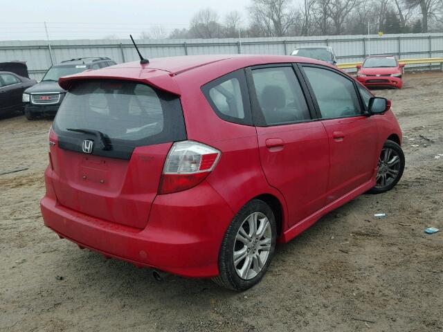 JHMGE87439S038703 - 2009 HONDA FIT SPORT RED photo 4