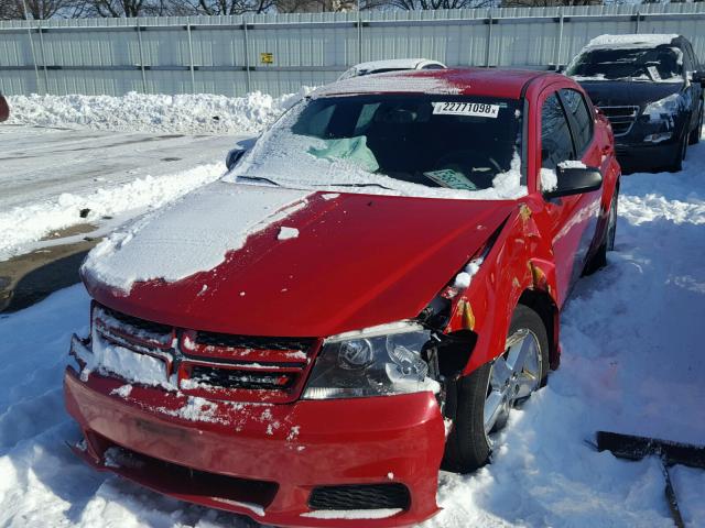 1C3CDZAG0DN768978 - 2013 DODGE AVENGER SE RED photo 2