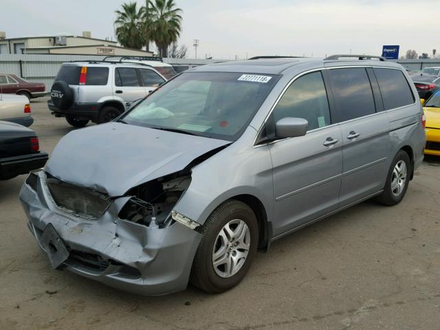 5FNRL38676B060540 - 2006 HONDA ODYSSEY EX GRAY photo 2