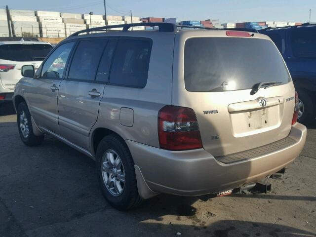 JTEDP21A840021678 - 2004 TOYOTA HIGHLANDER BEIGE photo 3