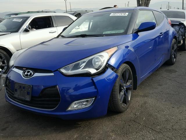 KMHTC6AD8CU027819 - 2012 HYUNDAI VELOSTER B BLUE photo 2