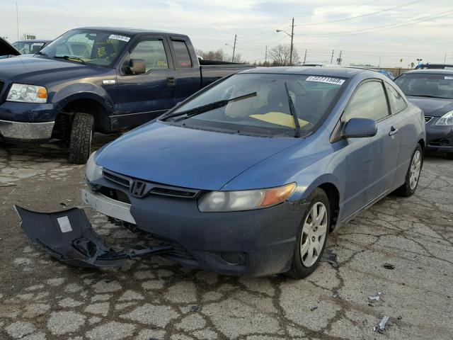 2HGFG12698H560721 - 2008 HONDA CIVIC LX BLUE photo 2