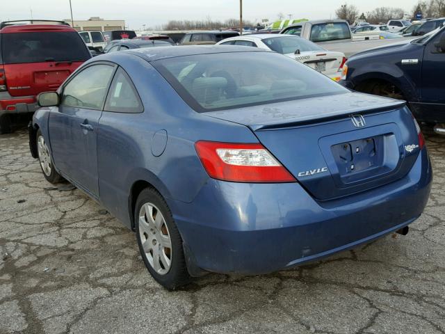 2HGFG12698H560721 - 2008 HONDA CIVIC LX BLUE photo 3