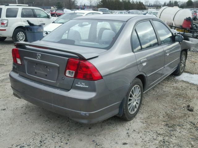 2HGES16535H579692 - 2005 HONDA CIVIC LX SILVER photo 4