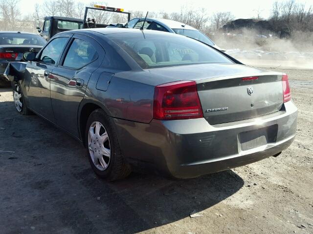 2B3KA43G88H333254 - 2008 DODGE CHARGER GRAY photo 3