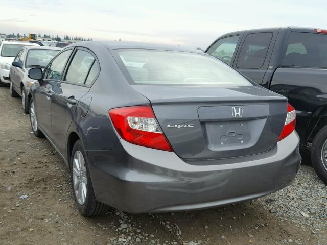 19XFB2F89CE334360 - 2012 HONDA CIVIC EX ნაცრისფერი ფოტო 3