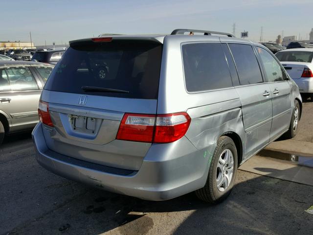 5FNRL38417B093212 - 2007 HONDA ODYSSEY EX BLUE photo 4