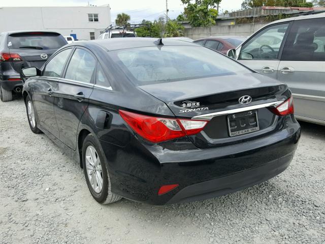 5NPEB4ACXEH920129 - 2014 HYUNDAI SONATA GLS BLACK photo 3