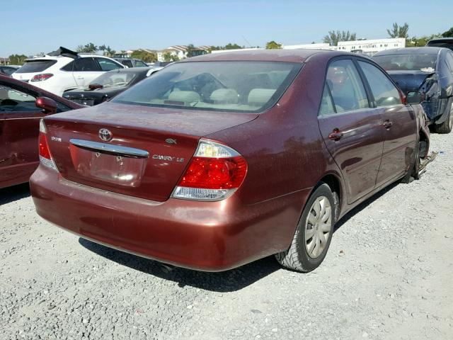 4T1BE30K45U040252 - 2005 TOYOTA CAMRY LE RED photo 4