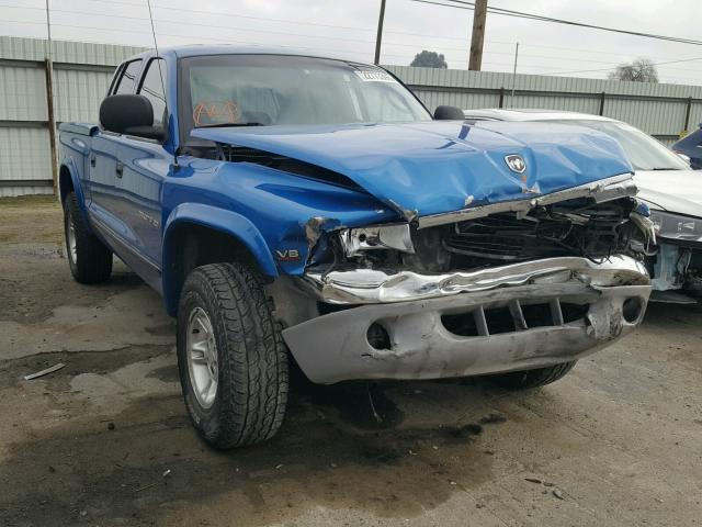 1B7GG2AN5YS756620 - 2000 DODGE DAKOTA QUA BLUE photo 1