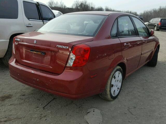 KL5JD56Z77K611448 - 2007 SUZUKI FORENZA BA RED photo 4