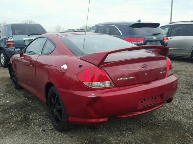 KMHHN65F56U230201 - 2006 HYUNDAI TIBURON GT RED photo 3