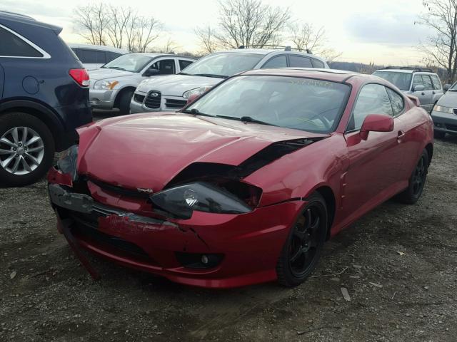 KMHHN65F56U230201 - 2006 HYUNDAI TIBURON GT RED photo 9