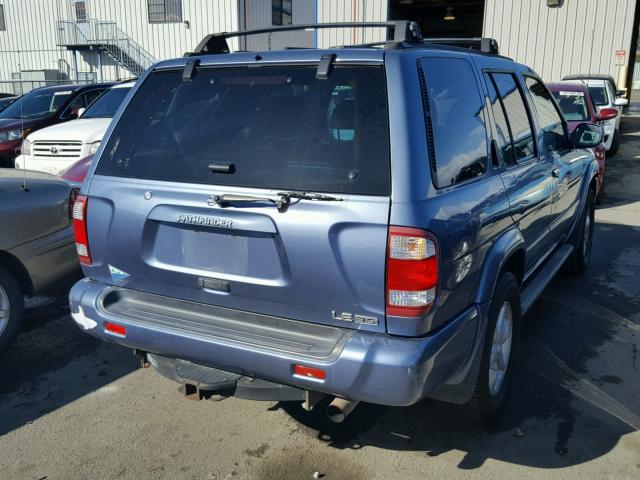 JN8DR07XX1W502155 - 2001 NISSAN PATHFINDER BLUE photo 4