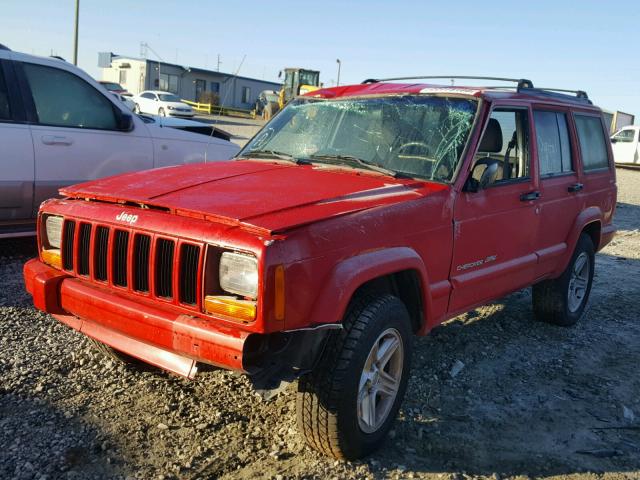 1J4FF58S8YL209115 - 2000 JEEP CHEROKEE C RED photo 2