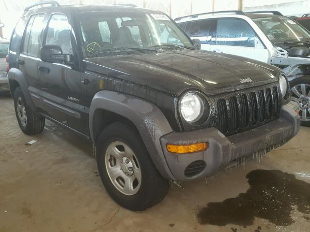 1J8GL48K54W321904 - 2004 JEEP LIBERTY SP BLACK photo 1